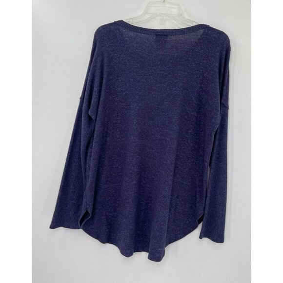 Bobeau Heathered Blue Knit Long Sleeve Pullover Sweater Size Medium, Soft - Picture 3 of 8